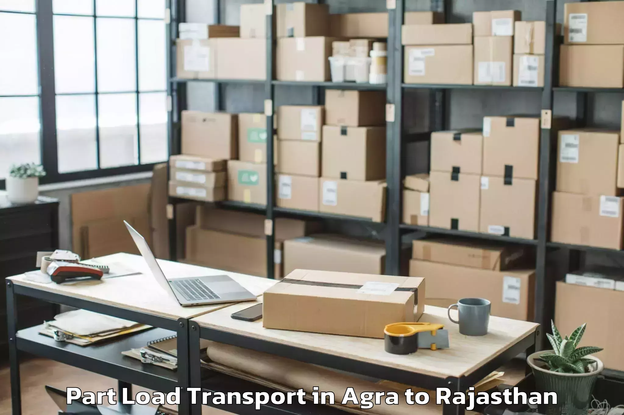 Professional Agra to Sumerpur Part Load Transport